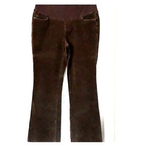 Maternity-Chocolate Brown Corduroy Pants